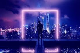 Dark street reflection on wet asphalt. Hd Wallpaper Night Neon Alone City Photoshop Blue Pink Shanghai Architecture Wallpaper Flare