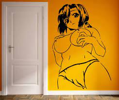 Wand Vinyl Aufkleber Aufkleber schön nackte Frau Anime Manga sexy heißes  Mädchen (M001) | eBay