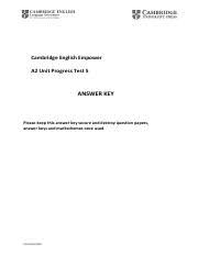 Following the answers are page numbers from the oxford practice grammar: A2 Unit 5 Progress Answer Key Pdf Cambridge English Empower A2 Unit Progress Test 5 Answer Key Please Keep This Answer Key Secure And Destroy Question Course Hero