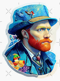 van gogh paint brush Sticker