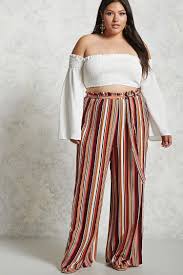 Black And White Striped Pants Forever 21 Plus Size Striped Palazzo Pants Outfits Gorditas Fashion Fashion Clothes Women