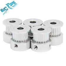 5pcs Gt2 Timing Pulley 20tooth Aluminum Parts 2gt Synchronous Wheel 20 Teeth Bore 5mm Width 6mm 3d Printer Part Tooth Gear Scre 3d Printer Parts Pulley Printer