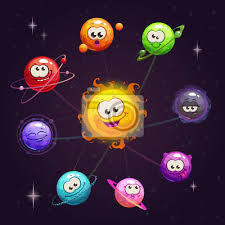 See solar system cartoon stock video clips. Funny Cartoon Fantasy Solar System With Colorful Planet And Sun Wandsticker Vektor Sterne Weltraum Myloview De