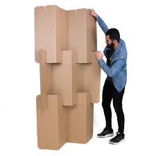 Biombo Plegable Zigzag 6 Piezas Encajables Muebles De Carton Biombos Artesanias Con Caja De Carton