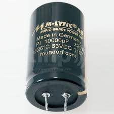 Condensateur Mundorf MLGO63 4700µF ±20%, 63VDC, Ø30xH35mm, raccordements  1.2mm empattement 10mm
