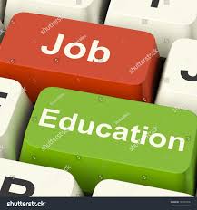 Job And Education Computer Keys Shows Choice Of Working Or Studying Keyboard Provides Data About Being Em Image Computer Computer Education Stock Illustration