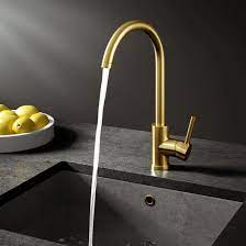 Get silver or gold status for half the price! Vellamo Kara Single Lever Mono Kitchen Mixer Brushed Gold Tap Warehouse