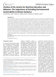 Through education, people learn not only the basic skills but also those skills. Position Of The Society For Nutrition Education And Behavior The Importance Of Including Environmental Sustainability In Dietary Guidance Nutrition Connections