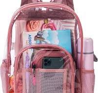 Amazon.com: Mochila transparente resistente, bolsa transparente para  libros, color rosa : Ropa, Zapatos y Joyería