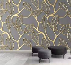 Wonderful Leaf Design Wallpaper Larger Than Life And So Stunning It Could Cheer Anyone U Wallpaper Interior Design Wallpaper Living Room Custom Photo Wallpaper