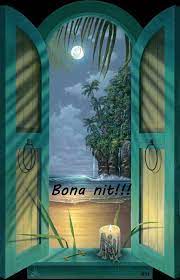 Bona Nit Ocean At Night Seascape Paintings Window Painting