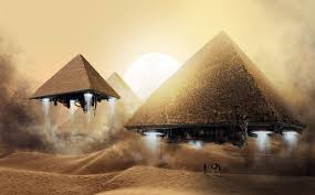 Giza Pyramids Flying To Space Ancient Egypt Egyptian Art Etsy In 2020 Egyptian Art Egyptian Wall Art Ancient Egypt Art