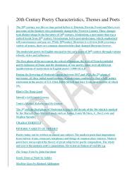 Country or country and western music as it is often referred to has its origins in the folk music of the usa. 20th Century Poetry Characteristics Modernism Poetry