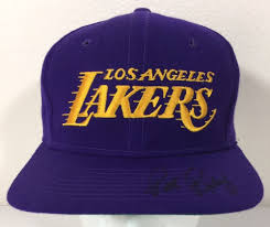 The first embroiedered logo has the los angeles lakers in yellow and purple. Vintage Los Angeles Lakers Pat Riley Signed La Purple Snapback Baseball Hat Cap Pat Riley Los Angeles Lakers Purple Hats