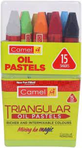 15 assorted shades + 1 scraping tool + 1 drawing pencil. Flipkart Com Camel Triangular Oil Pastels 15 Shades Prints Stamps Painting Kit
