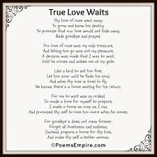 Poems Empire True Love Waits True Love Waits Love Poems Cute Love Poems