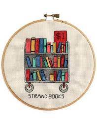 ‎cross stitch coloring book can help you to color your stress away and lets you choose from a wide range of free and amazing patterns in different categories including animals, flowers, landscape, food, pets, mystery, birds, seasons, mandala and many others. Strand Bookcart Is Now An Adorable Embroidery Project Cross Stitch Bookmarks Cross Stitch Supplies Framed Cross Stitch