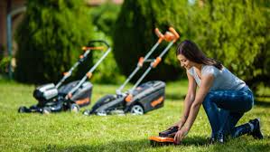 Battery powered self propelled lawn mower. Battery Powered Lawn Mowers Villager Tools