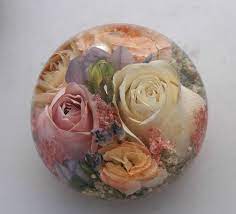 Basically you put the flowers in between two sheets of a napkin or an other absorbing material. Luxury Paperweight Made With Your Bridal Flowers Resin Design How To Preserve Flowers Resin Crafts