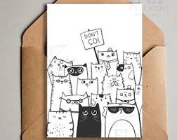 Birthday Card For Coworker Printable Printable Don T Go Goodbye Cats Greeting Card From All Of Us Coworker Leaving Saying Farewell Instant Downloa Farewell Cards Goodbye Cards New Job Card