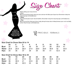 Lux Gal By Precious Formals Size Chart