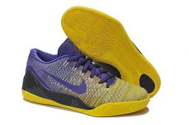 Black And Yellow Kobes Shoes Nike Kobe 9 Elite Low Black Yellow Purple Discount Nike Shoes Basketball Shoes Kobe Nike Shoes For Sale