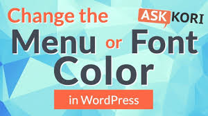 The correct command is the following: Change Menu Font Color Or Background Color In Wordpress Youtube