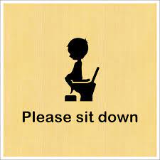 キュートな please sit down サインステッカー 男の子 トイレ 座って 賃貸ok トイレ イラスト ステッカー ウォールステッカー