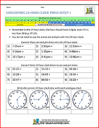 Find military time now, download charts and converters. 24 Hour Clock Conversion Worksheets