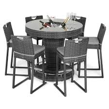 Maybe you would like to learn more about one of these? Maze Rattan Lagos Grey Garden Bar Table With Ice Bucket And 6 Stools Outdoor Bar Table Garden Bar Bar Table And Stools