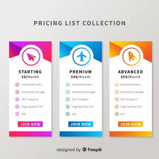 Download Flat Price List Collection For Free Price List Vector Free Freepik