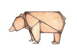 Bear Stampa Origami 5x7 Bear Origami Origami Geometric Art