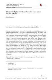A list of surnames in which the first letter is b. Pdf The Morphological Structure Of Complex Place Names The Case Of Dutch