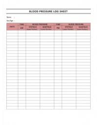 Blood Pressure Chart Form 22 Printable Blood Pressure