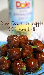 These crockpot meatballs are made from scratch and cooked in a simple marinara sauce. Best Slow Cooker Pineapple Bbq Meatballs Recipe Recipe Recipes Bbq Meatball Recipe Food