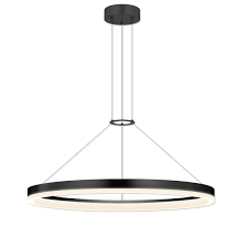 sonneman 2318 25 satin black corona 48 1 light led pendant with frosted shade in 2020 light led lights pendant lighting