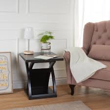 The chairs shown here are espresso. Modern Espresso Wood End Table X Shaped Base Furniture Of America Barkley New Tables Home Garden