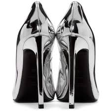 Black And Silver Shoes Heels Saint Laurent Silver Paris Skinny Heels 670 Liked On Polyvore Featuring Shoes Pumps Heels Silver Platform Shoes Silver Shoes Heels Silver Metallic Shoes