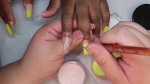 Long stiletto acrylic purple and neon yellow nails. Neon Yellow Nails Coffin Acrylic Nail Tutorial Youtube