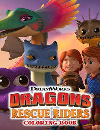 The brother and sister lead a team of five young dragons that spend their days rescuing other dragons and helping the people in. Dragons Rescue Riders Coloring Book Paperback Skylight Books