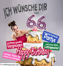 Glückwünsche Geburtstagskarte 66 Geburtstag Mit Torte