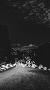 Nv15 Street Night Car Light Nature Dark Bw Wallpaper