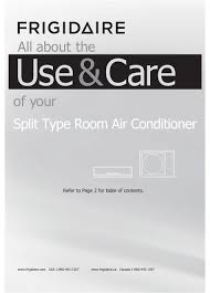 Wall mounted air conditioners reviewed in this guide. Frigidaire Split Type Room Air Conditioner Use Care Manual Pdf Download Manualslib