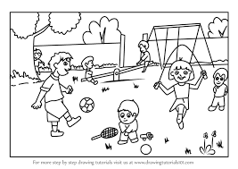 The best selection of royalty free playground drawing vector art, graphics and stock illustrations. Learn How To Draw Playground Scene Scenes Step By Step Drawing Tutorials