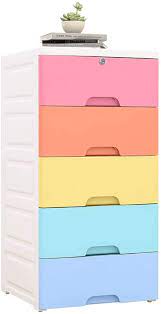 30% coupon applied at checkout save 30% with coupon. Amazon Com Nafenai Plastic Cabinet 5 Drawers Storage Dresser Small Closet Drawers Organizer Unit For Clothes Toys Bedroom Playroom Colorful Home Kitchen