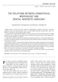 The dental aesthetic index (dai), developed in the united states of america and integrated into the international collaboration study of . E Kjo Org