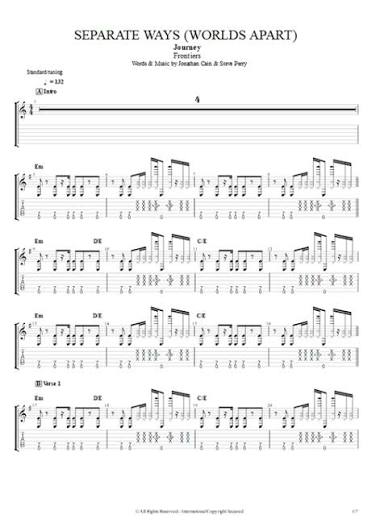 Separate Ways Tab by Journey (Guitar Pro) - Full Score | mySongBook