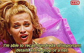 Legally Blonde 2001 Elle Woods Is Played By Reese Witherspoon Elle I M Able To Recall Hundreds Of Important Deta Blonde Humor Legally Blonde Lawyer Jokes
