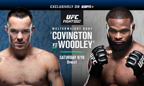 Ufc apex, las vegas, nevada, united states. Ufc Fight Night On Espn Covington Vs Woodley September 19 Espn Press Room U S