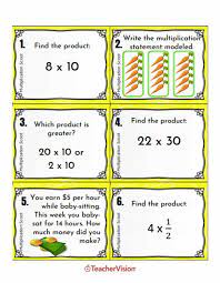 This is a great activity for reviewing vocab. Multiplication Scoot Teachervision